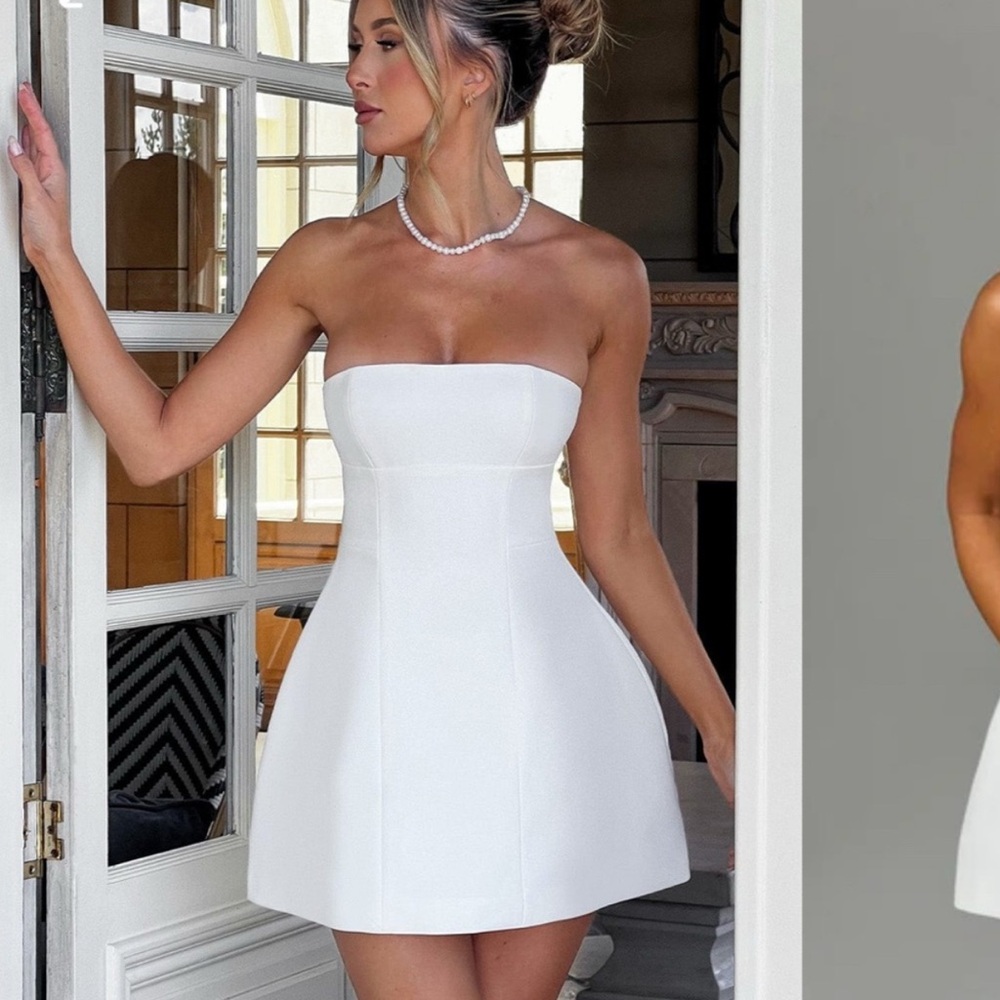 Chic Strapless White Dress (could be bridal)